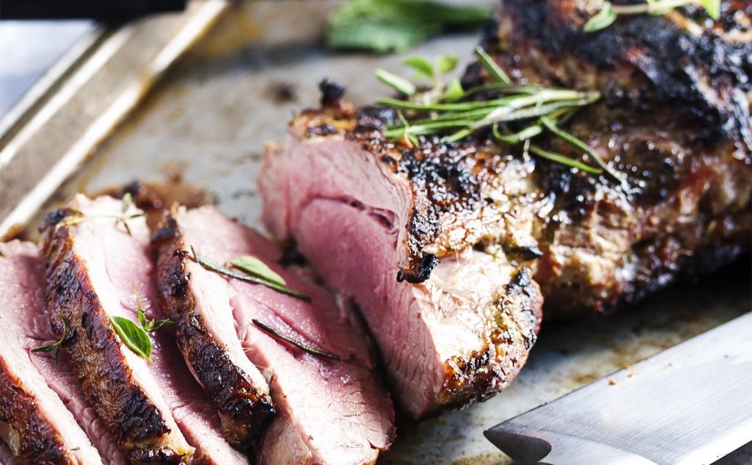 Grilled Butterflied Leg Of Lamb With A Herb Rub