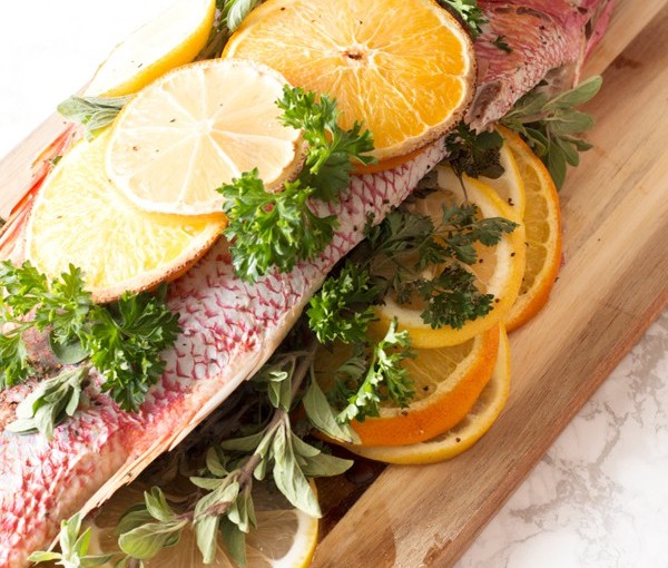 Roasted Citrus and Herb Red Snapper